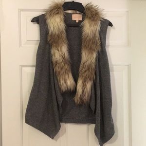Grey, fur-lined Vest